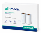 Rollo de cinta de fijación médica - Cinta adhesiva no tejida para apósitos de heridas, transpirable e hipoalergénica, 10 cm × 10 m (4" × 11 yardas), 6 rollos 