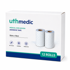 Rollo de cinta de fijación médica - Cinta adhesiva no tejida para apósitos de heridas, transpirable e hipoalergénica, 10 cm × 10 m (4" × 11 yardas), 6 rollos 