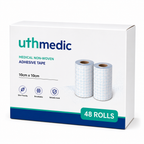 Rollo de cinta de fijación médica - Cinta adhesiva no tejida para apósitos de heridas, transpirable e hipoalergénica, 10 cm × 10 m (4" × 11 yardas), 6 rollos 