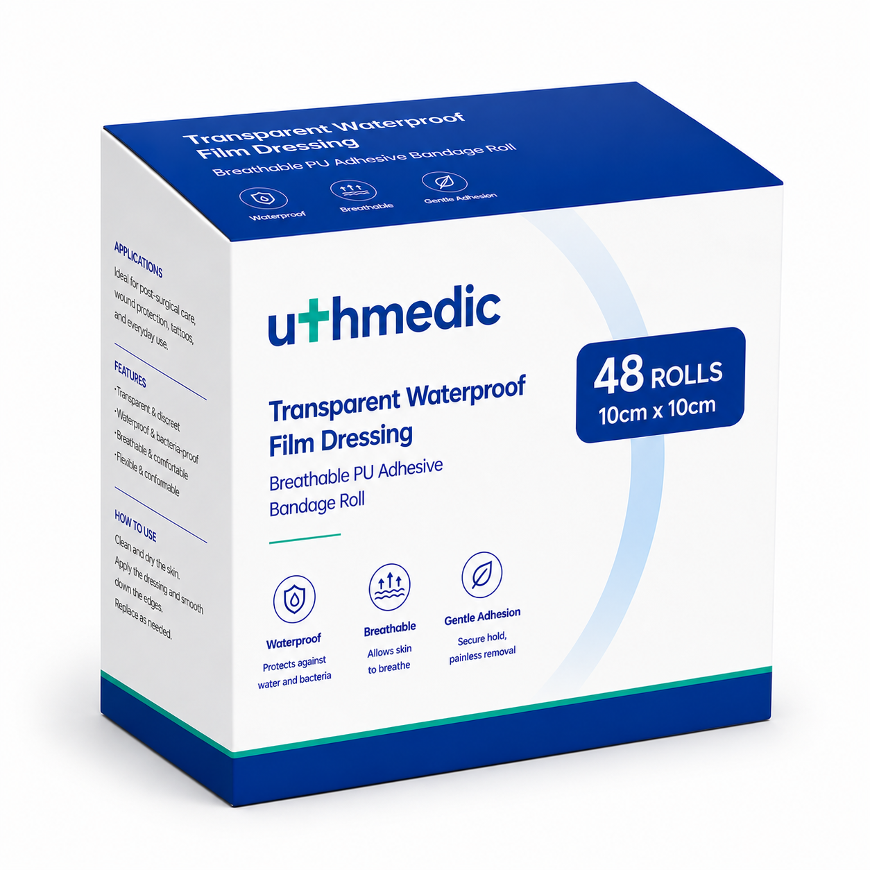 Transparent Waterproof Film Dressing – Breathable PU Adhesive Bandage Roll